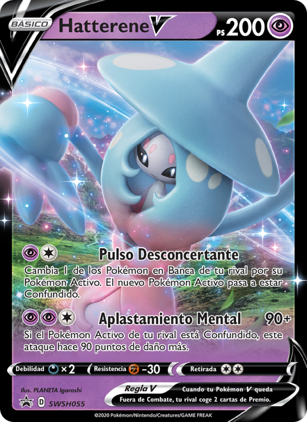 Hatterene V SWSH055 — Sword & Shield Promos (Spanish Pokémon TCG card)