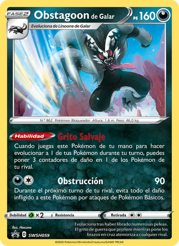 Obstagoon de Galar SWSH059 — Sword & Shield Promos (Spanish Pokémon TCG card)