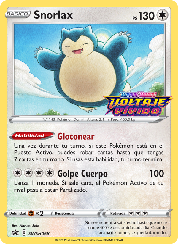Snorlax SWSH068 — Sword & Shield Promos (Spanish Pokémon TCG card)