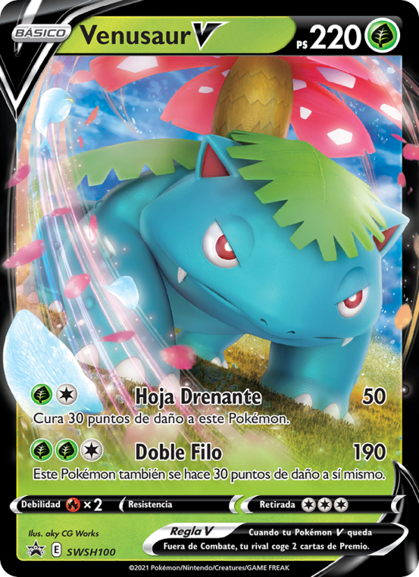 Venusaur V SWSH100 — Sword & Shield Promos (Spanish Pokémon TCG card)