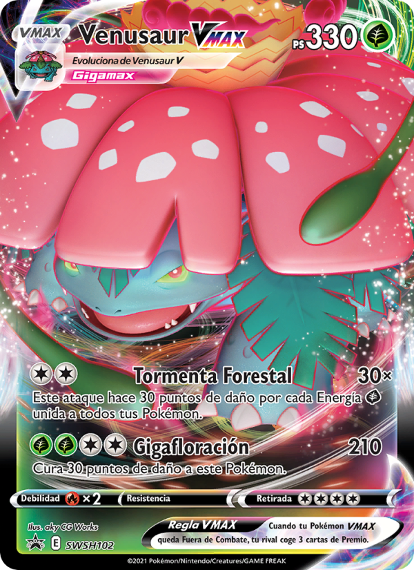 Venusaur VMAX SWSH102 — Sword & Shield Promos (Spanish Pokémon TCG card)