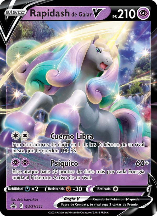 Rapidash de Galar V SWSH111 — Sword & Shield Promos (Spanish Pokémon TCG card)