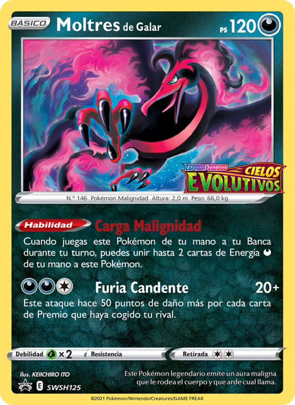 Moltres de Galar SWSH125 — Sword & Shield Promos (Spanish Pokémon TCG card)