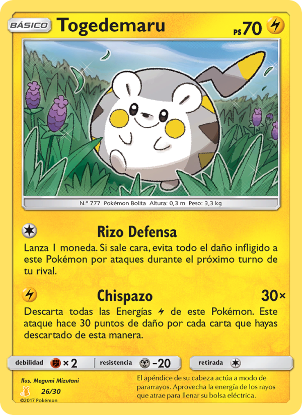 Togedemaru 26 — SM trainer Kit (Alolan Raichu) (Spanish Pokémon TCG card)
