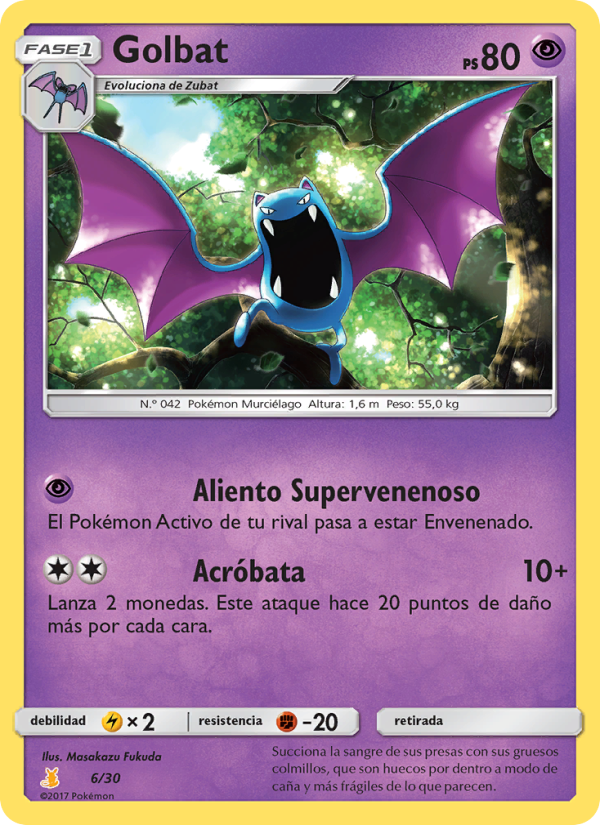 Golbat 6 — SM trainer Kit (Alolan Raichu) (Spanish Pokémon TCG card)