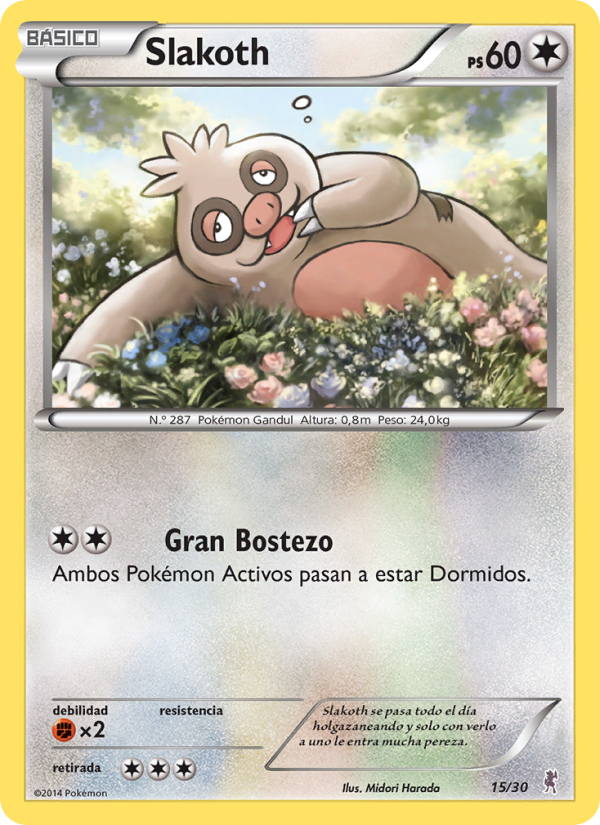 Slakoth 15 — XY trainer Kit (Bisharp) (Spanish Pokémon TCG card)