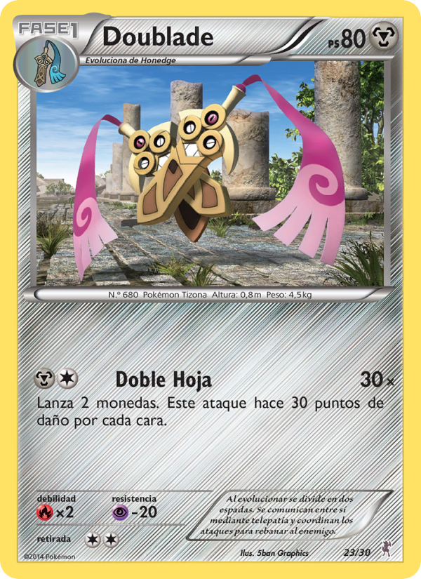 Doublade 23 — XY trainer Kit (Bisharp) (Spanish Pokémon TCG card)