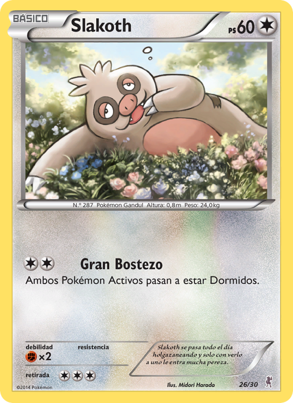 Slakoth 26 — XY trainer Kit (Bisharp) (Spanish Pokémon TCG card)