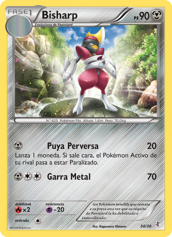 Bisharp 30 — XY trainer Kit (Bisharp) (Spanish Pokémon TCG card)