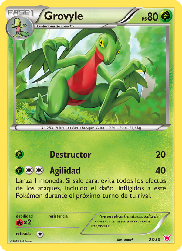 Grovyle 27 — XY trainer Kit (Latias) (Spanish Pokémon TCG card)