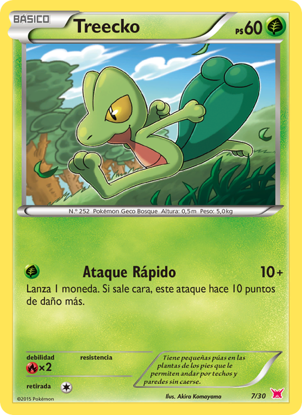 Treecko 7 — XY trainer Kit (Latias) (Spanish Pokémon TCG card)