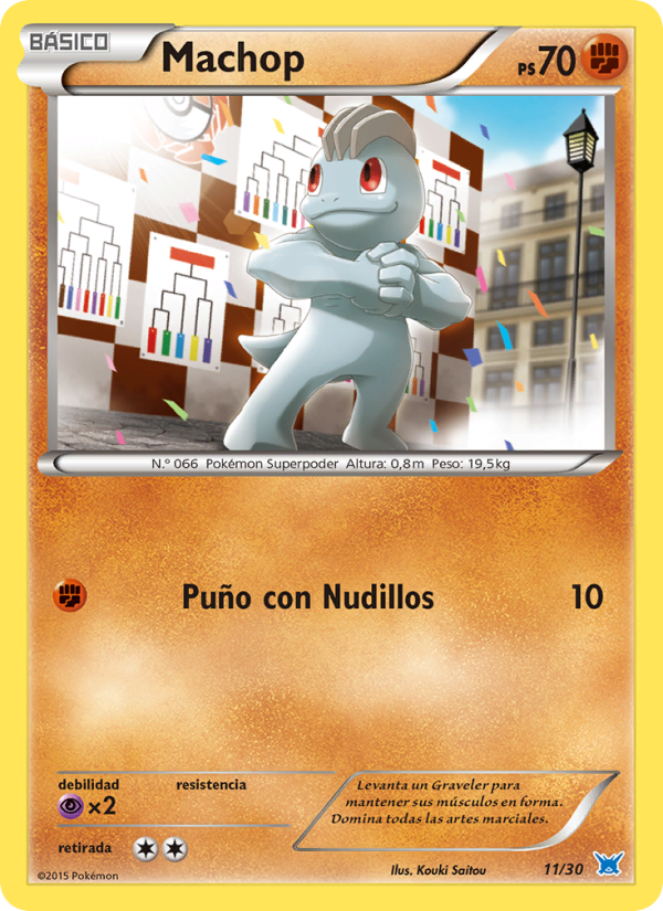 Machop 11 — XY trainer Kit (Latios) (Spanish Pokémon TCG card)