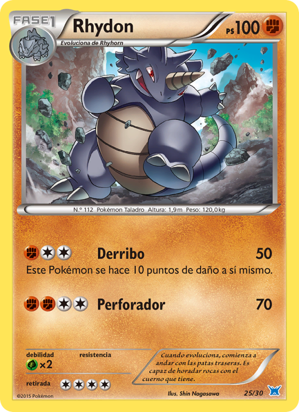 Rhydon 25 — XY trainer Kit (Latios) (Spanish Pokémon TCG card)