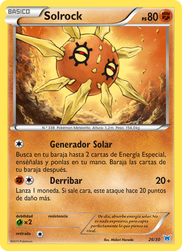 Solrock 26 — XY trainer Kit (Latios) (Spanish Pokémon TCG card)