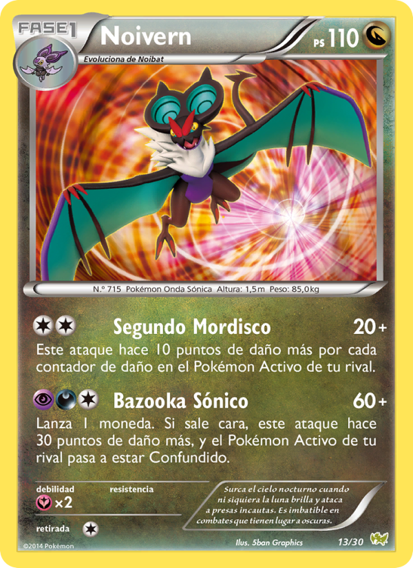 Noivern 13 — XY trainer Kit (Noivern) (Spanish Pokémon TCG card)