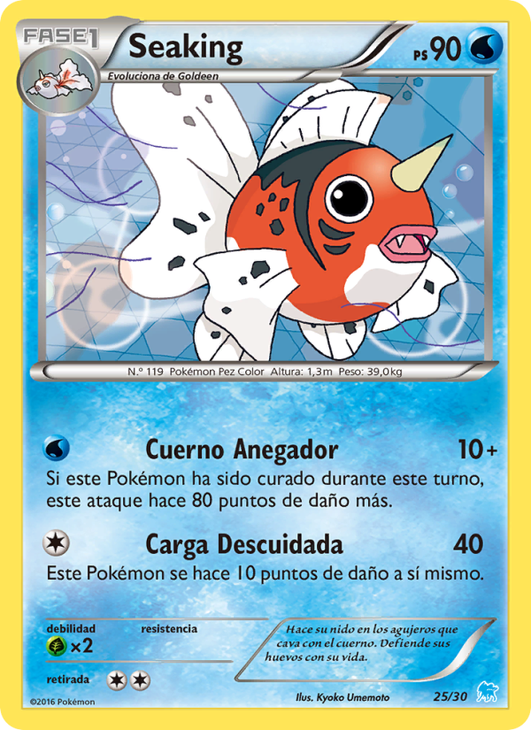Seaking 25 — XY trainer Kit (Suicune) (Spanish Pokémon TCG card)