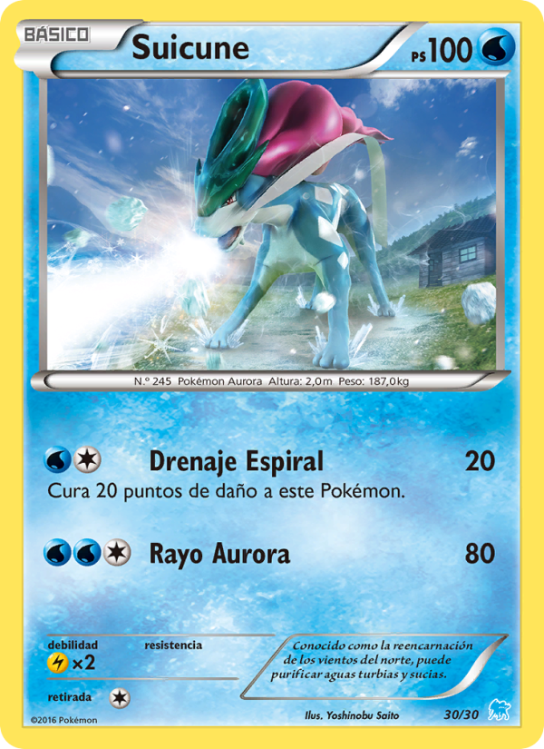 Suicune 30 — XY trainer Kit (Suicune) (Spanish Pokémon TCG card)