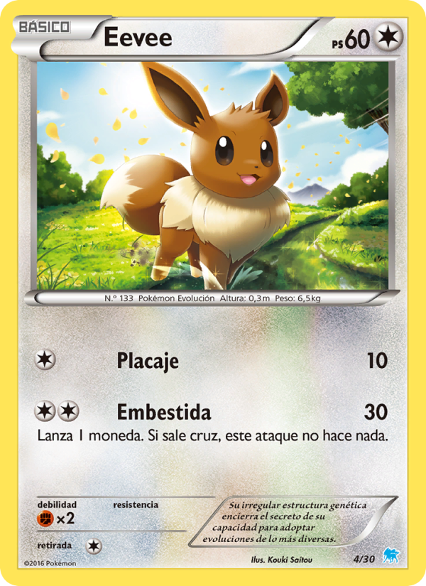 Eevee 4 — XY trainer Kit (Suicune) (Spanish Pokémon TCG card)