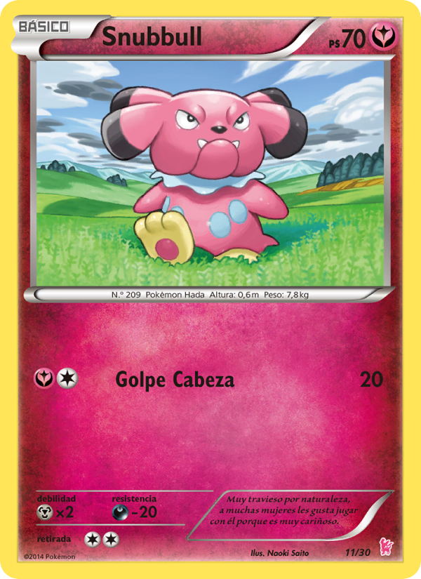 Snubbull 11 — XY trainer Kit (Sylveon) (Spanish Pokémon TCG card)