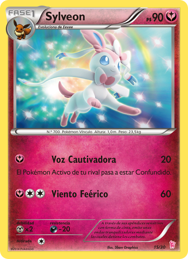 Sylveon 15 — XY trainer Kit (Sylveon) (Spanish Pokémon TCG card)