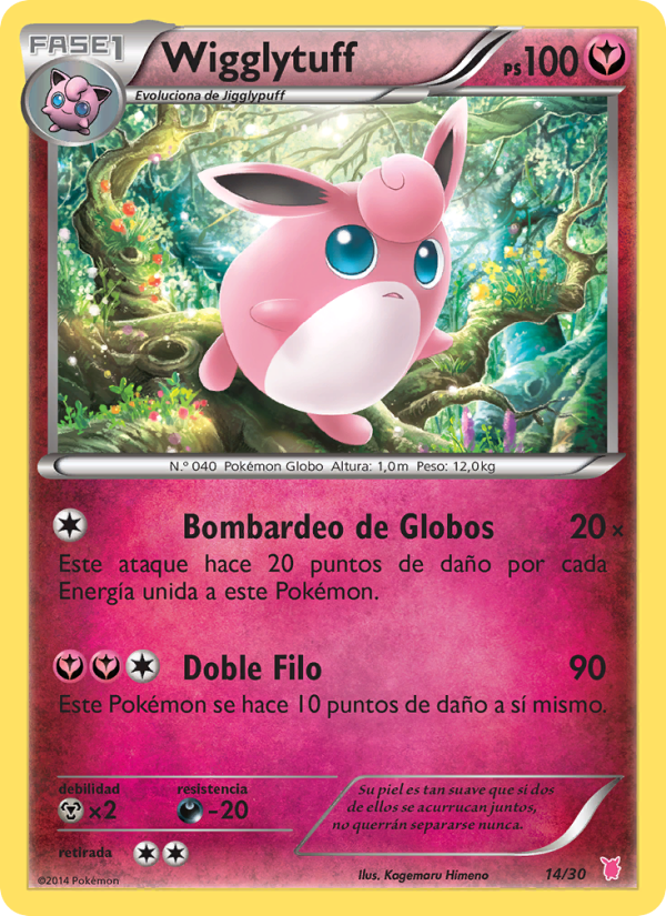 Wigglytuff 14 — XY trainer Kit (Wigglytuff) (Spanish Pokémon TCG card)