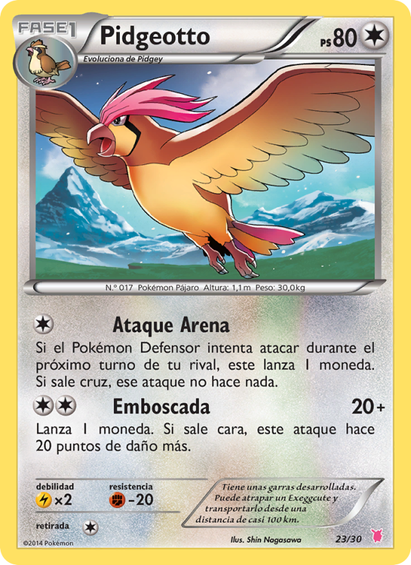 Pidgeotto 23 — XY trainer Kit (Wigglytuff) (Spanish Pokémon TCG card)
