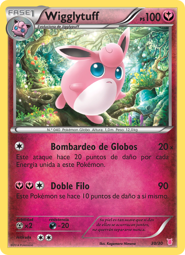 Wigglytuff 30 — XY trainer Kit (Wigglytuff) (Spanish Pokémon TCG card)