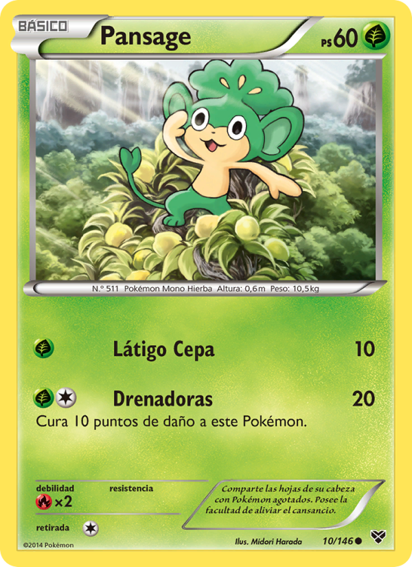 Pansage 10 — XY (Spanish Pokémon TCG card)