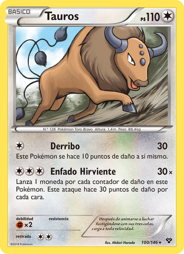 Tauros 100 — XY (Spanish Pokémon TCG card)