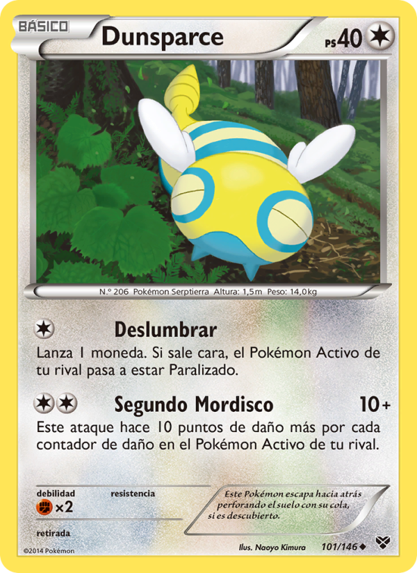 Dunsparce 101 — XY (Spanish Pokémon TCG card)