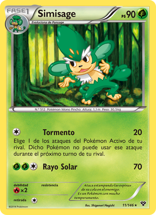 Simisage 11 — XY (Spanish Pokémon TCG card)