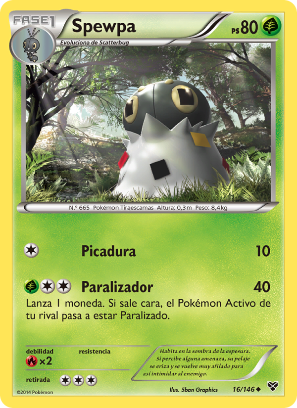 Spewpa 16 — XY (Spanish Pokémon TCG card)