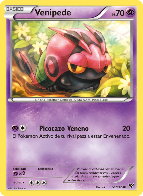 Venipede 51 — XY (Spanish Pokémon TCG card)