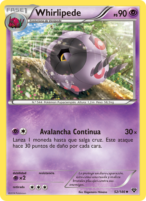 Whirlipede 52 — XY (Spanish Pokémon TCG card)