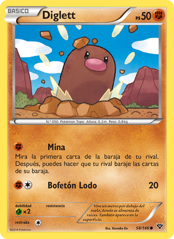 Diglett 58 — XY (Spanish Pokémon TCG card)