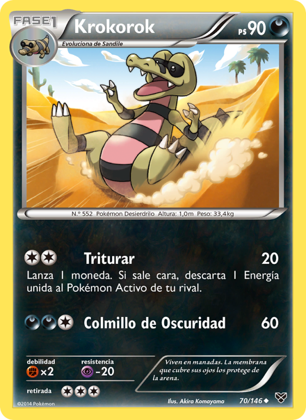 Krokorok 70 — XY (Spanish Pokémon TCG card)