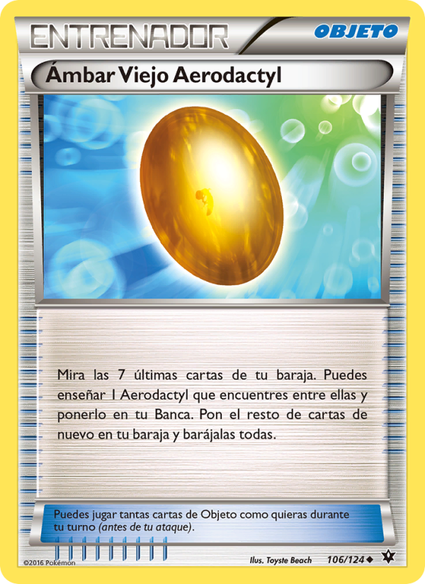 Ámbar Viejo Aerodactyl 106 — Fates Collide (Spanish Pokémon TCG card)