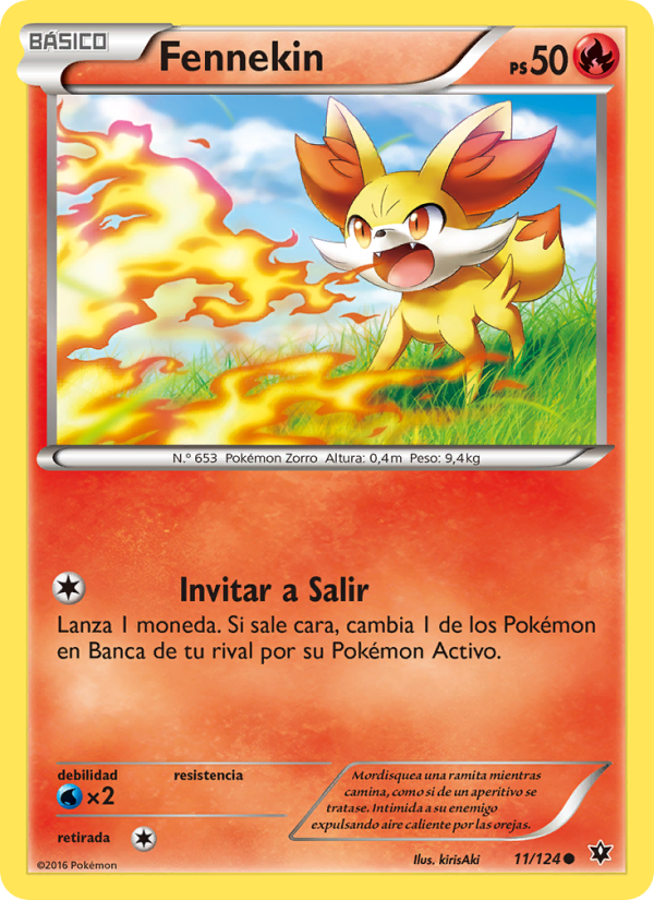 Fennekin 11 — Fates Collide (Spanish Pokémon TCG card)