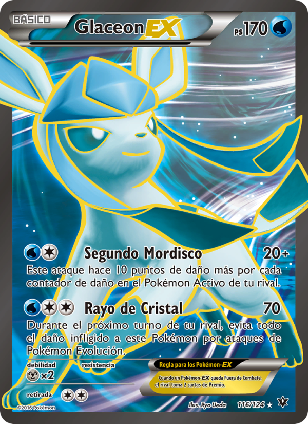 Glaceon EX 116 — Fates Collide (Spanish Pokémon TCG card)