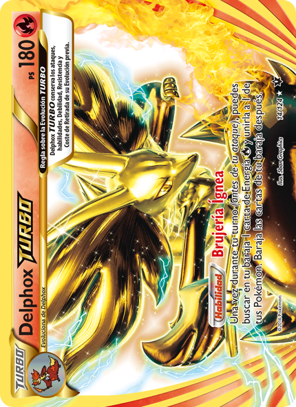 Delphox TURBO 14 — Fates Collide (Spanish Pokémon TCG card)