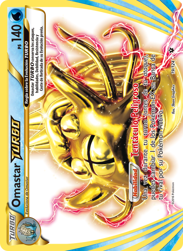 Omastar TURBO 19 — Fates Collide (Spanish Pokémon TCG card)