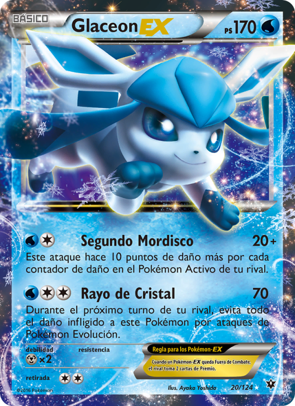 Glaceon EX 20 — Fates Collide (Spanish Pokémon TCG card)