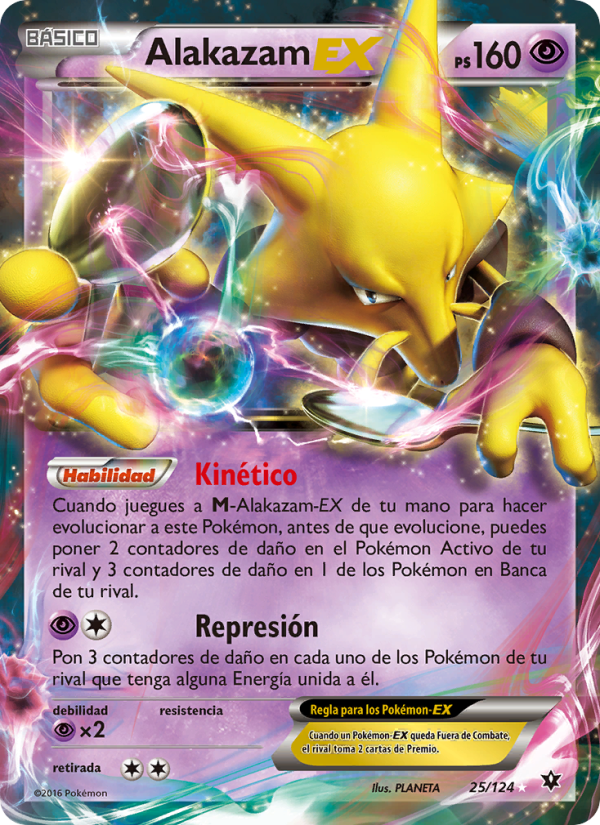 Alakazam EX 25 — Fates Collide (Spanish Pokémon TCG card)