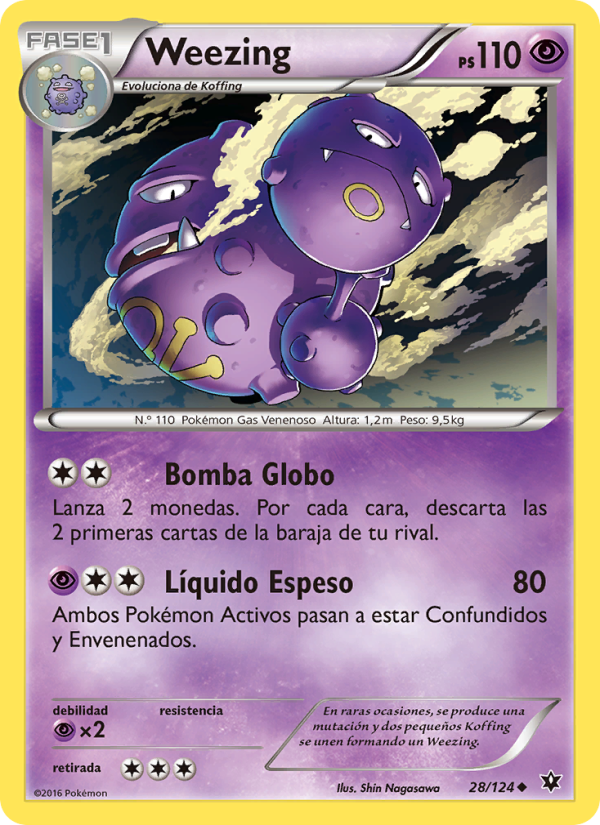 Weezing 28 — Fates Collide (Spanish Pokémon TCG card)