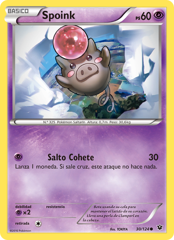 Spoink 30 — Fates Collide (Spanish Pokémon TCG card)
