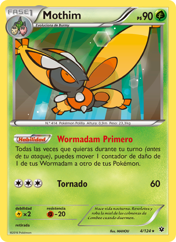 Mothim 4 — Fates Collide (Spanish Pokémon TCG card)