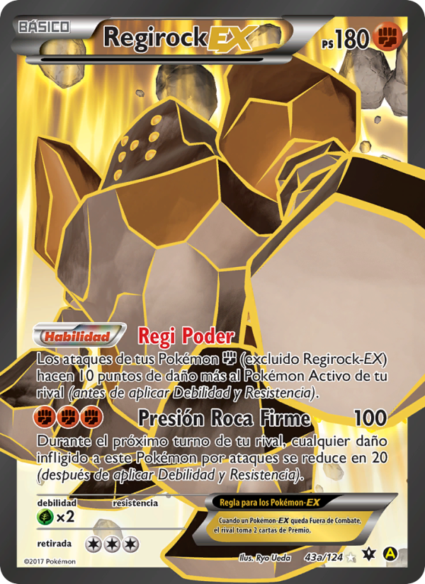 Regirock EX 43a — Fates Collide (Spanish Pokémon TCG card)