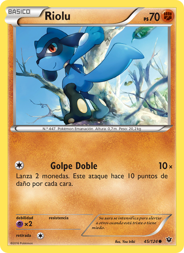 Riolu 45 — Fates Collide (Spanish Pokémon TCG card)
