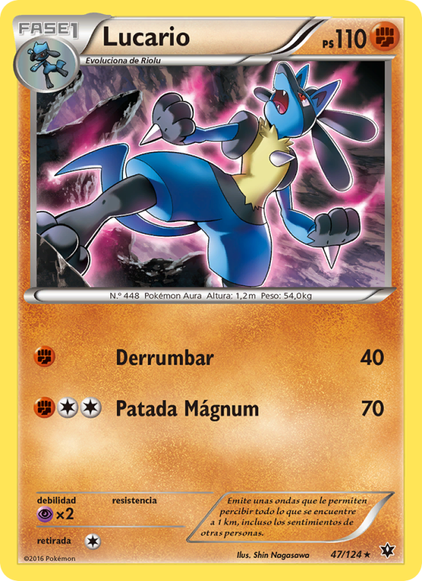 Lucario 47 — Fates Collide (Spanish Pokémon TCG card)
