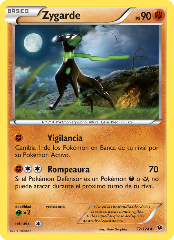 Zygarde 52 — Fates Collide (Spanish Pokémon TCG card)